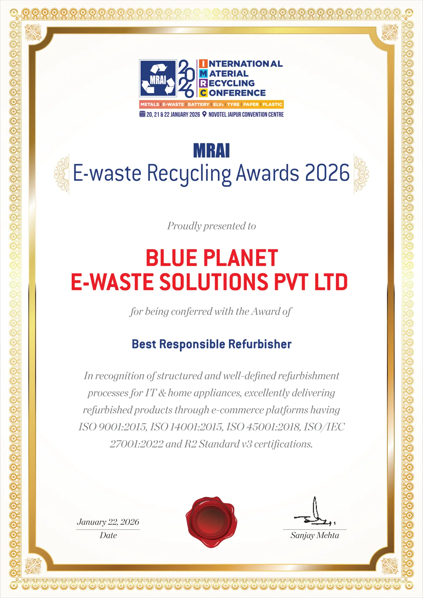E-waste Recycling Awards 2026